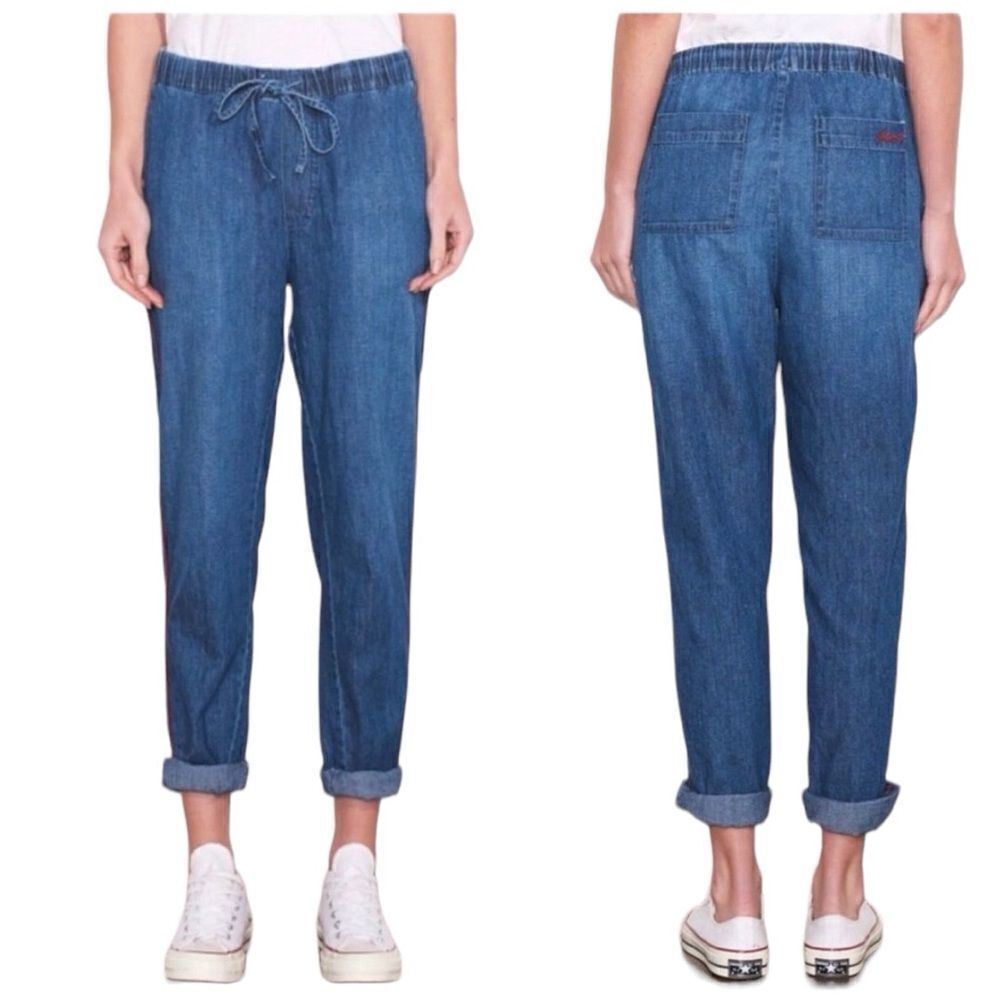 Sundry Chambray Loved Elastic Waist Summer Denim Pant Size Small - Picture 3 of 4